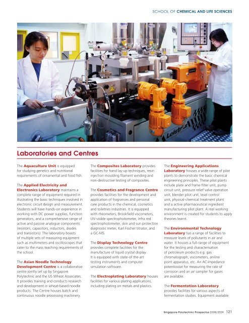 CHEMICAL AND LIFE SCIENCES - Singapore Polytechnic