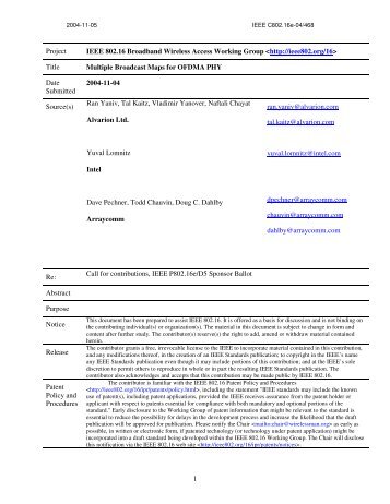 1 Project IEEE 802.16 Broadband Wireless Access Working Group ...