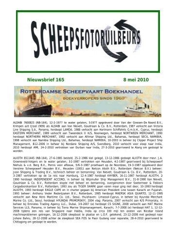 Nieuwsbrief 165 8 mei 2010 - World Ship Society - Rotterdam Branch