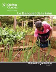 Banquet de la faim - Oxfam-Québec