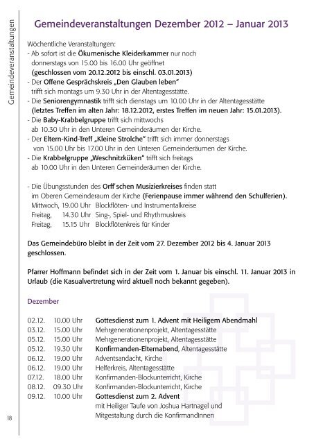 Dezember/Januar - Evangelische Kirchengemeinde Einhausen