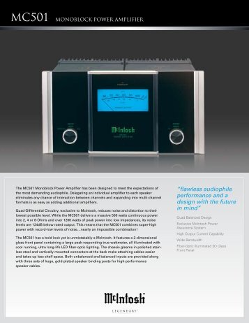 McIntosh MC01 Brochure PDF - Dr Hi-Fi House Calls