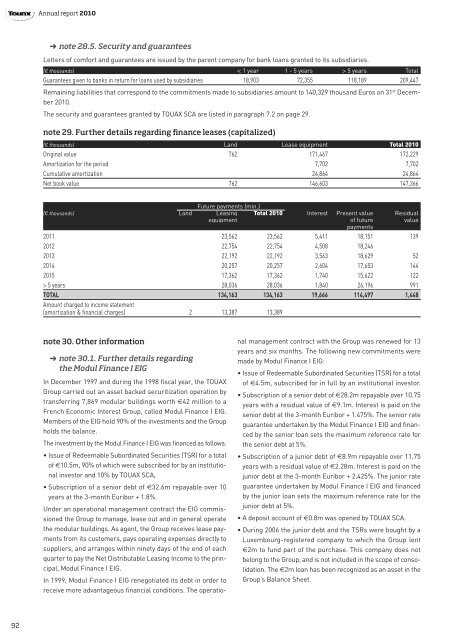 2010 annual report - touax group