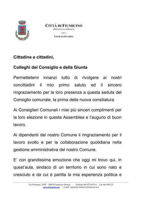 Allegato 1 Comune Di Fiumicino