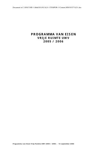 Programma van eisen vrije ruimte UWV 2005/2006(pdf, 162 kB)