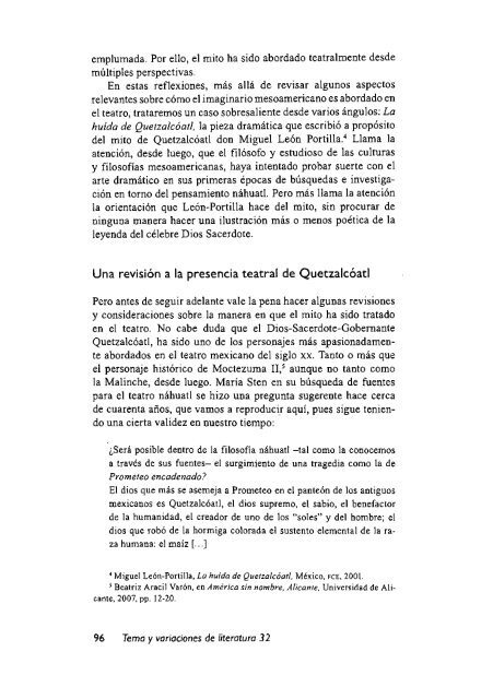 Una mirada al mito de QuetzalcÃ³atl desde el teatro mexicano del ...