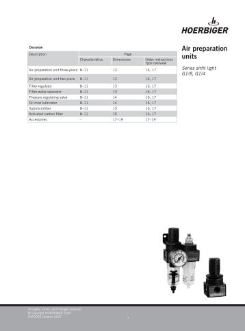 Air preparation units - OPERATOR SERV