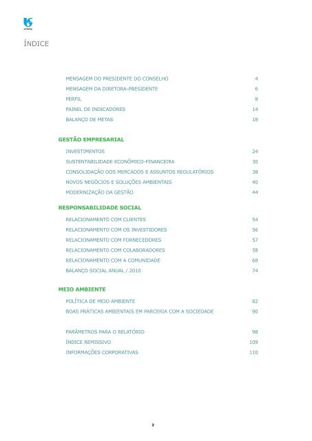 RelatÃ³rio de Sustentabilidade 2010 - versÃ£o portuguÃªs (pdf) - Sabesp