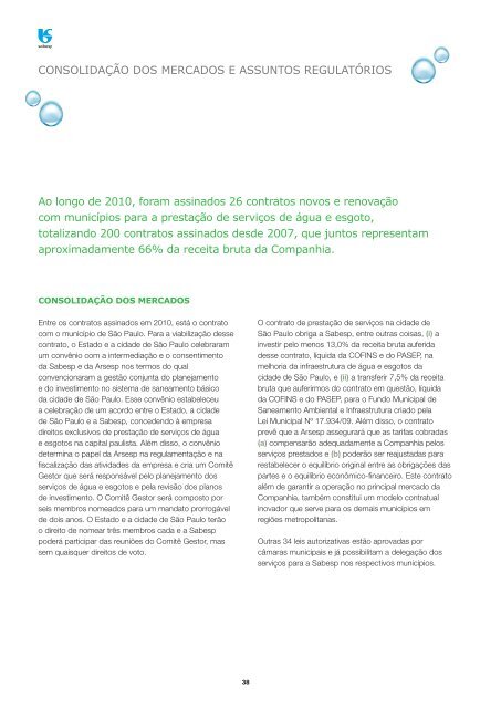 RelatÃ³rio de Sustentabilidade 2010 - versÃ£o portuguÃªs (pdf) - Sabesp