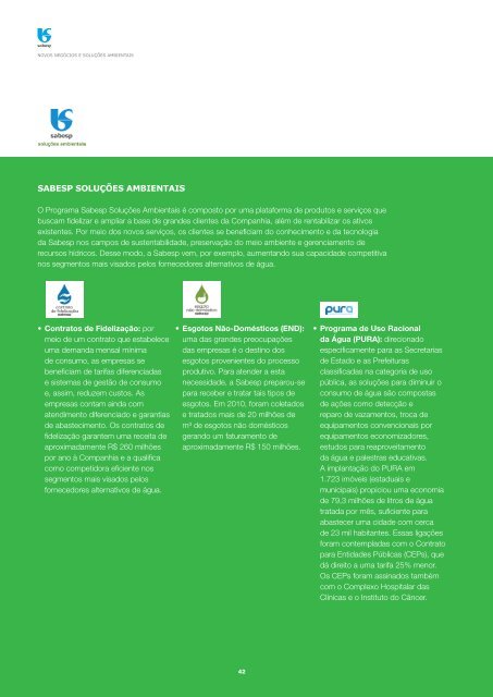 RelatÃ³rio de Sustentabilidade 2010 - versÃ£o portuguÃªs (pdf) - Sabesp