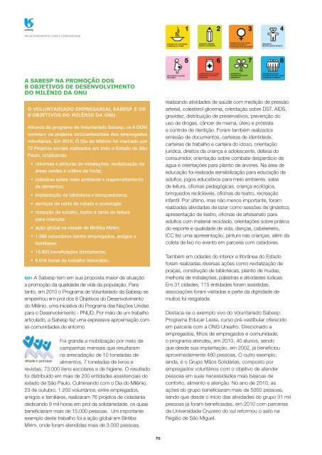 RelatÃ³rio de Sustentabilidade 2010 - versÃ£o portuguÃªs (pdf) - Sabesp