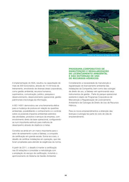 RelatÃ³rio de Sustentabilidade 2010 - versÃ£o portuguÃªs (pdf) - Sabesp