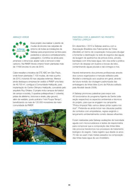 RelatÃ³rio de Sustentabilidade 2010 - versÃ£o portuguÃªs (pdf) - Sabesp