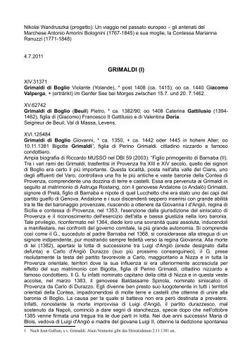 GRIMALDI (I) - Wandruszka Genealogie