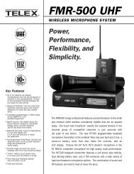 FMR500 Telex Wireless Microphone System - Alectro Systems Inc.