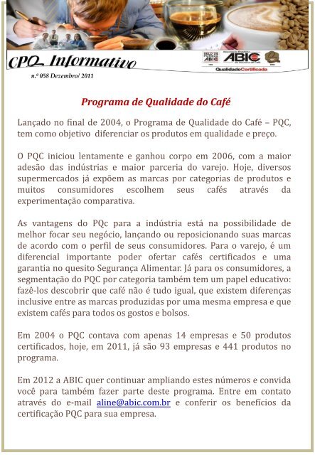 Programa de Qualidade do CafÃ© - Abic