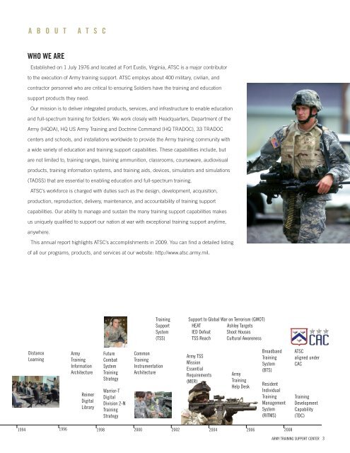 annual report 2008 annual report 2009 - U. S. Army Training ...