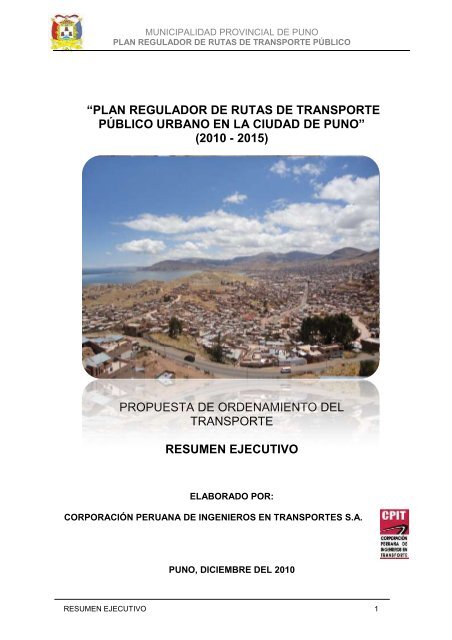 plan regulador de rutas de transporte público urbano en la ciudad ...