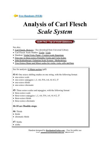 Analysis of Carl Flesch Scale System - Best Student Violins