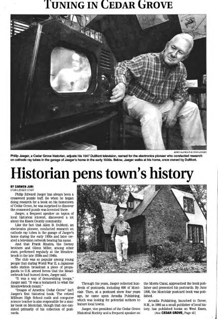 Tuning in Cedar Grove: Historian pens town's history