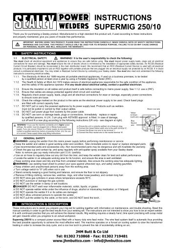 INSTRUCTIONS SUPERMIG 250/10