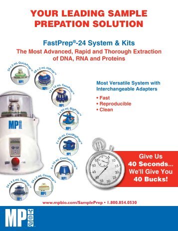 YOUR LEADING SAMPLE PREPATION SOLUTION