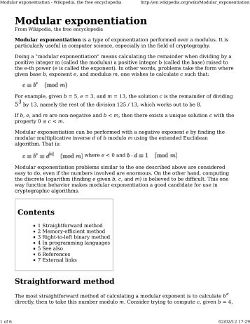 Modular exponentiation - eigenLab