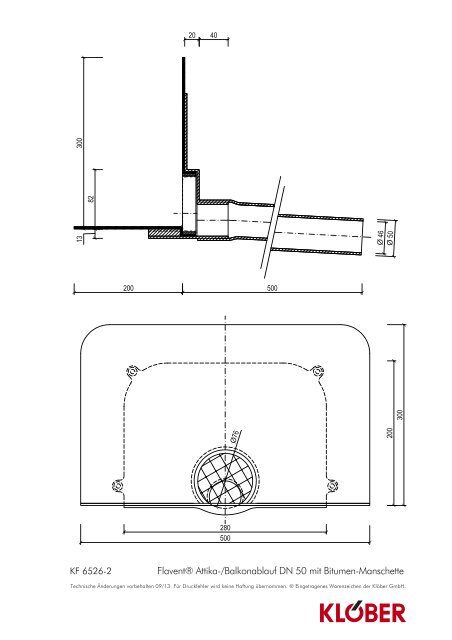 FlaventÂ® Attika und Balkon Dachablauf - KlÃ¶ber