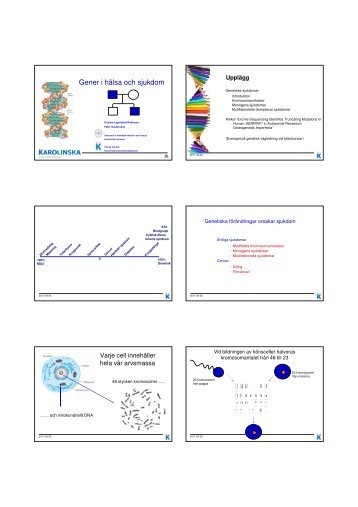 Gener i hälsa och sjukdom - CMB Education - Karolinska Institutet