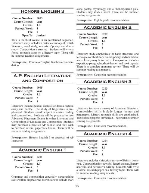 Options Book - Brecksville-Broadview Heights City Schools