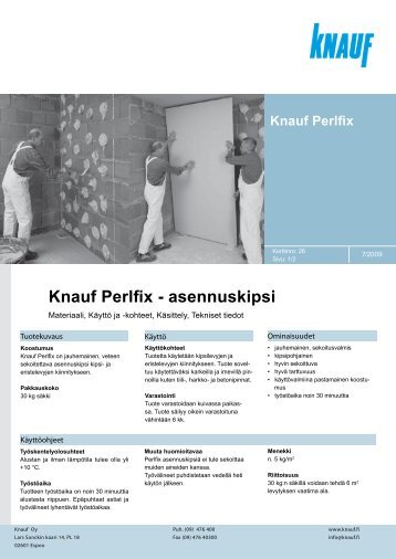 Knauf Perlfix - asennuskipsi
