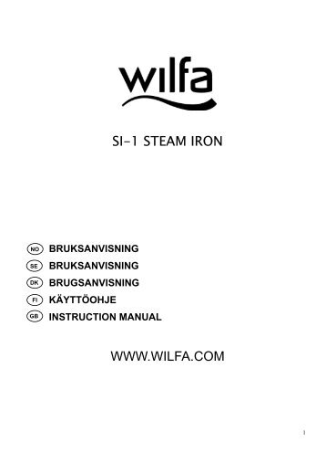 SI-1 STEAM IRON WWW.WILFA.COM