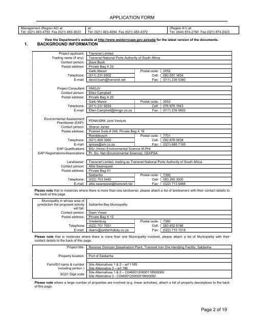 Basic Assessment - Transnet