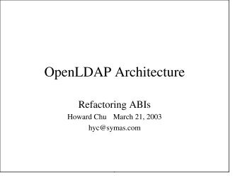 OpenLDAP Architecture