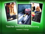 Teacher Selection and Mentoring