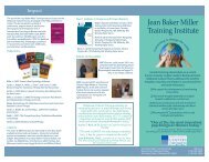 jbmti brochure new.indd - Jean Baker Miller Training Institute
