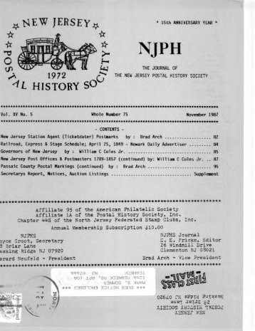 75 - New Jersey Postal History Society