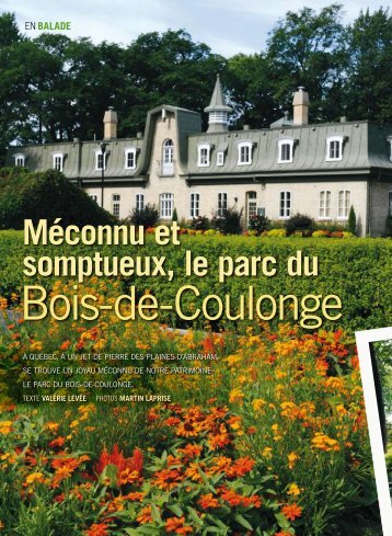 Article "MÃ©connu et somptueux, le parc du Bois-de-Coulonge"