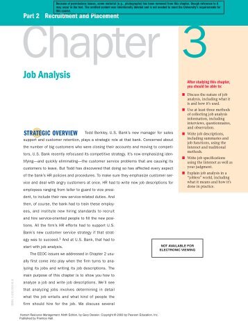 Job Analysis - Pearson Learning Solutions