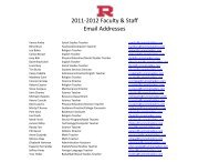2011-2012 Faculty & Staff Email Addresses