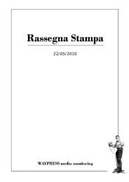 Rassegna Stampa 22 Maggio 2010 - Mediateca Toscana