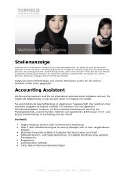 Stellenanzeige Accounting Assistent - Topfield