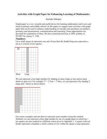 Activities with Graph Paper for Enhancing Learning of ... - Vidya Online