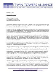 Press Release 2/5/09 - The Twin Towers Alliance