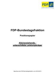 Positionspapier: Alleinerziehende - FDP-Bundestagsfraktion