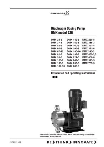 Diaphragm Dosing Pump DMX model 226 - Bombas y Riegos Ltda