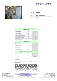 PRESMA T2-96 Cork machine 2002 x x / x x ... - Formplast Gmbh