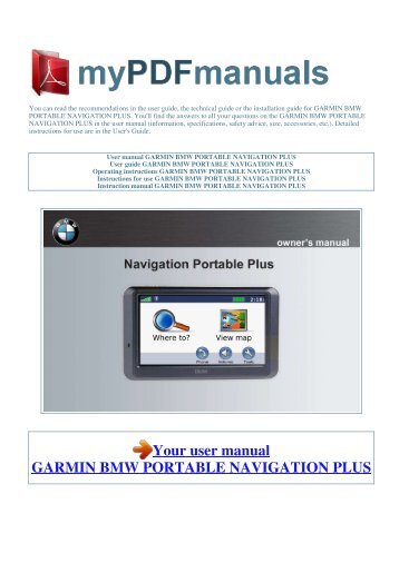 User manual GARMIN BMW PORTABLE NAVIGATION PLUS - 1