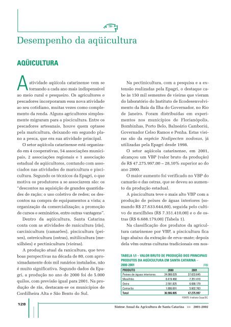 SÃ­ntese Anual da Agricultura de Santa Catarina - 2001-2002 - Cepa