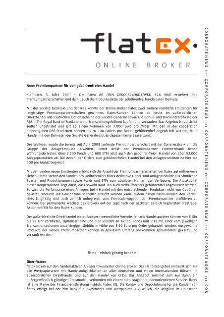 Neue Premiumpartner Fur Den Gebuhrenfreien Handel Flatex